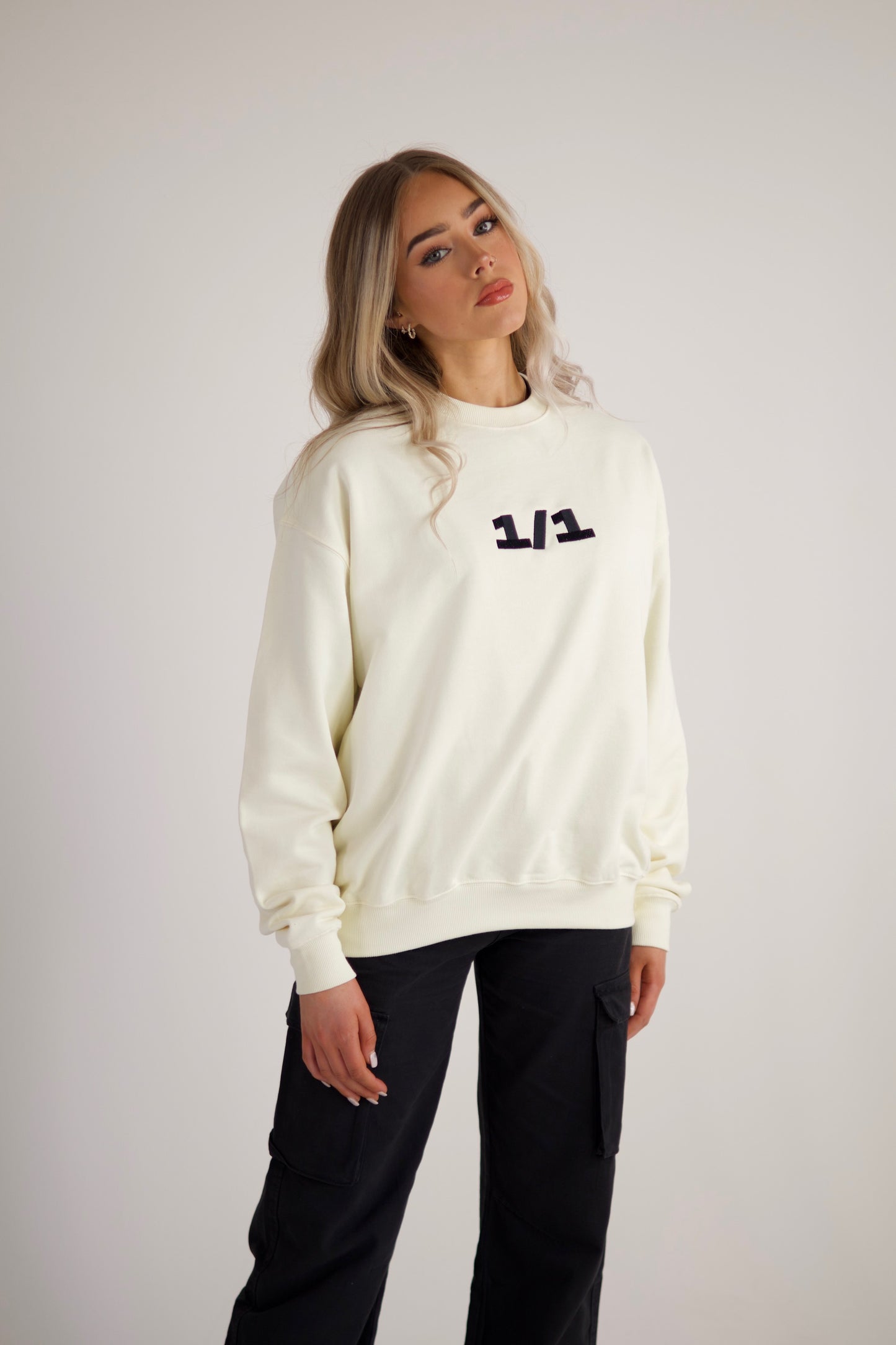 Contrast Collection Oversized Cream Sweatshirt