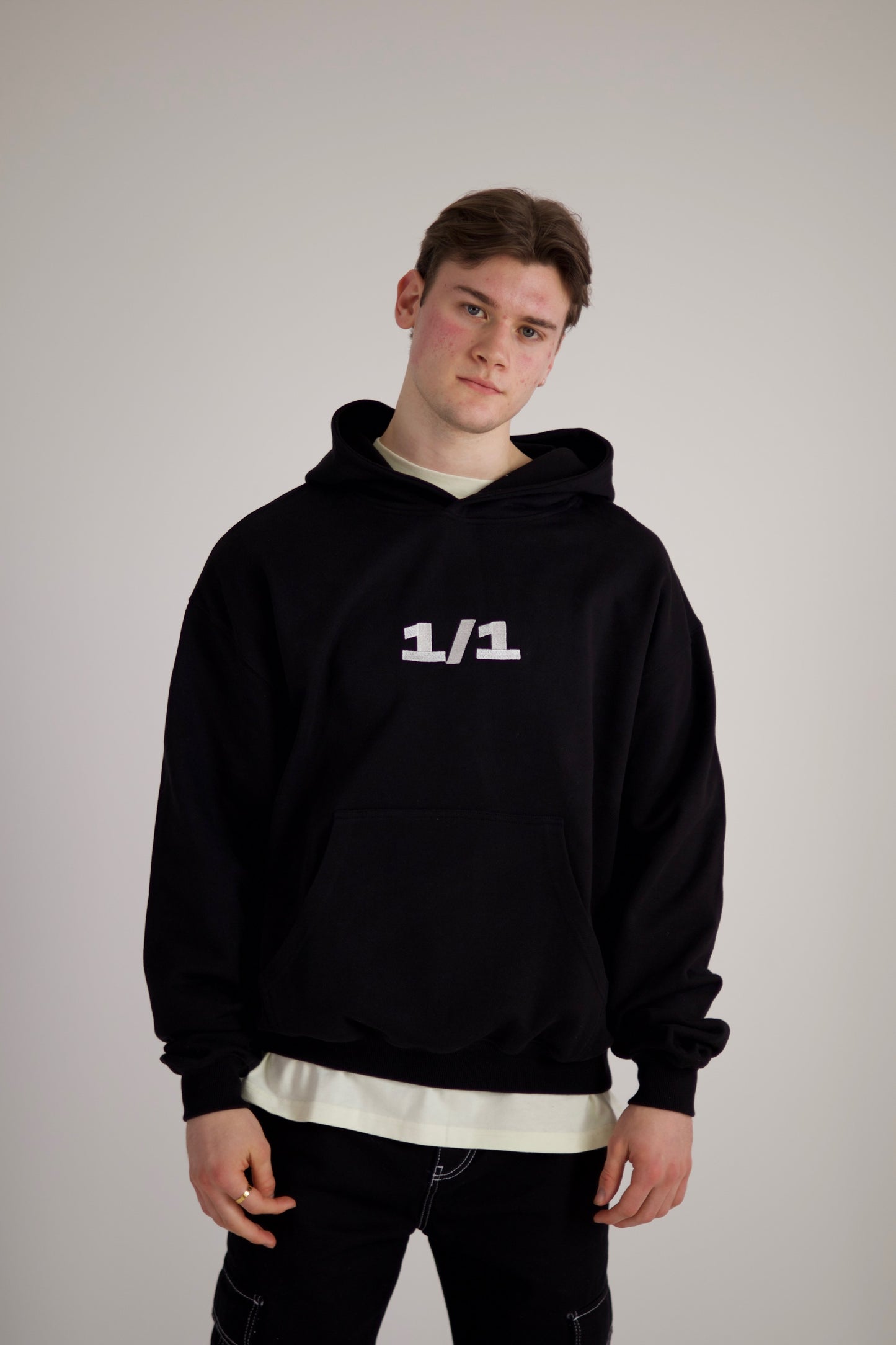 Contrast Collection Oversized Black Hoodie